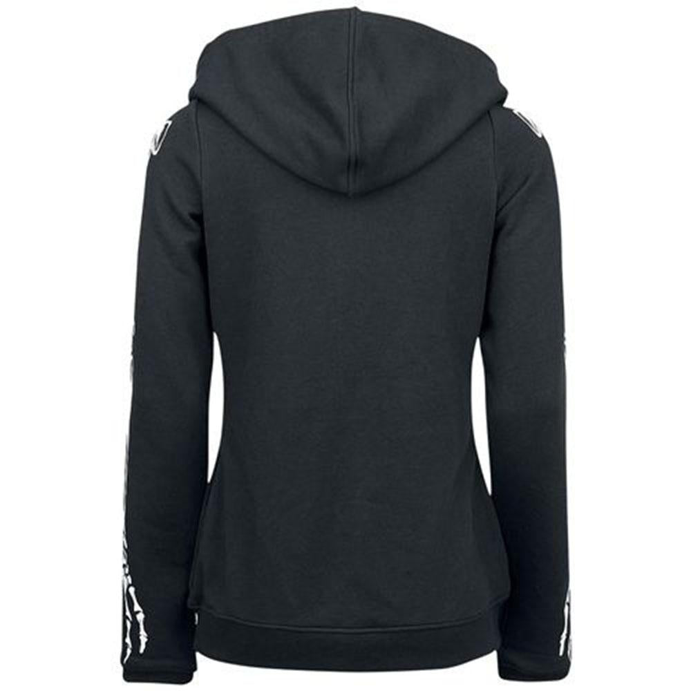 Gothic Skull Theme Hoodie for Women - Harajuku Style