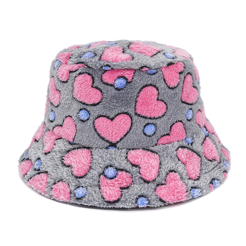 Camouflage Faux Fur Bucket Hat - Warm & Stylish Fisherman Hat
