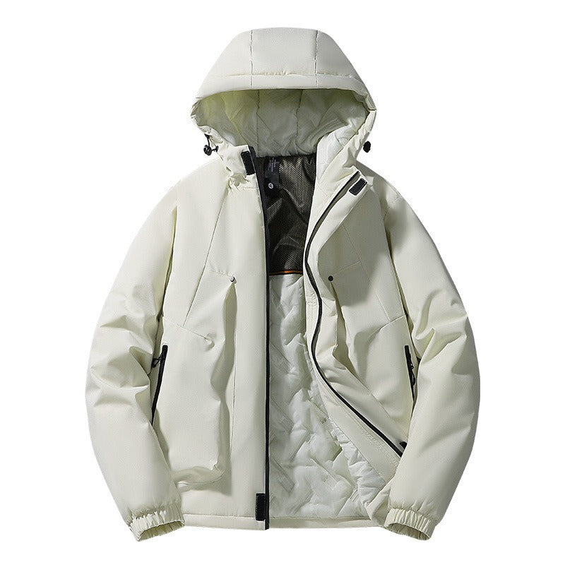 Harajuku Retro Solid Color Hoodie - Women's Thick Cotton Jacket