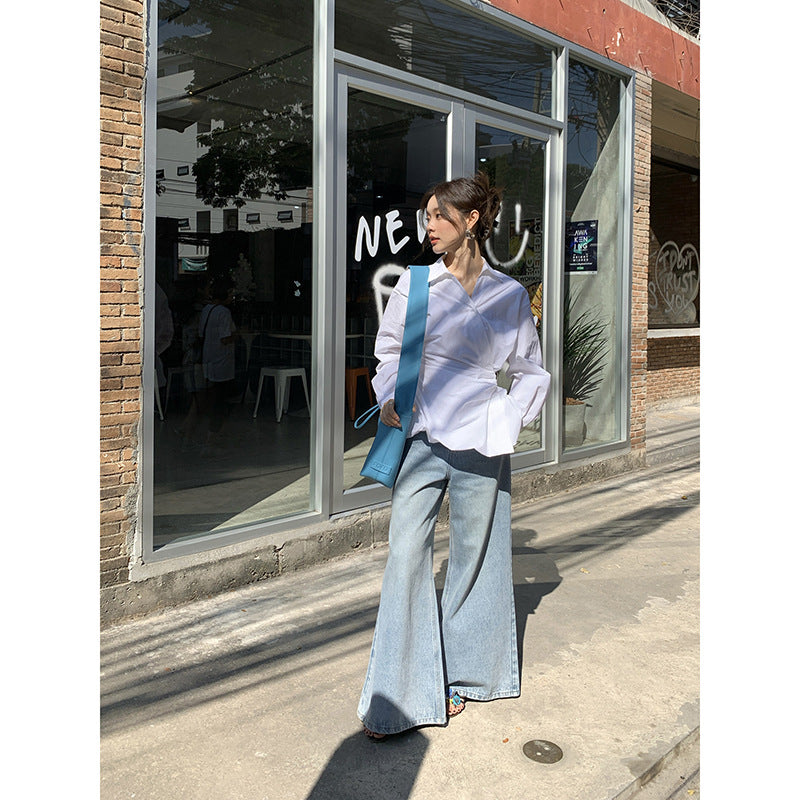 Retro High-Waisted Flared Jeans for Women