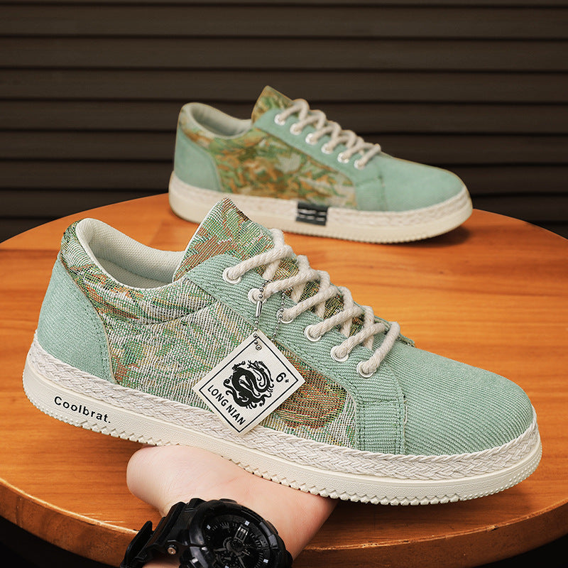 Trendy Harajuku Men's Casual Linen Board Shoes