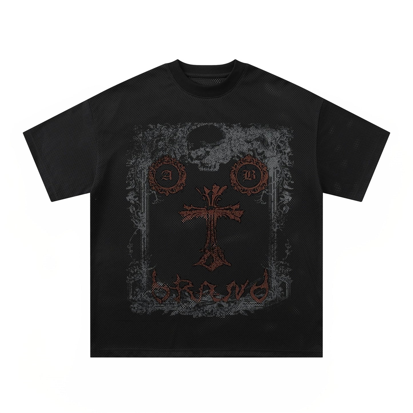 Streetwear Hip Hop Dark Street Cross Mesh T-Shirt