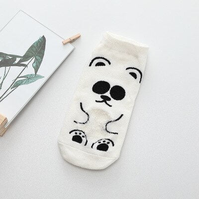 Kawaii Cartoon Cat & Dog Women’s Short Socks