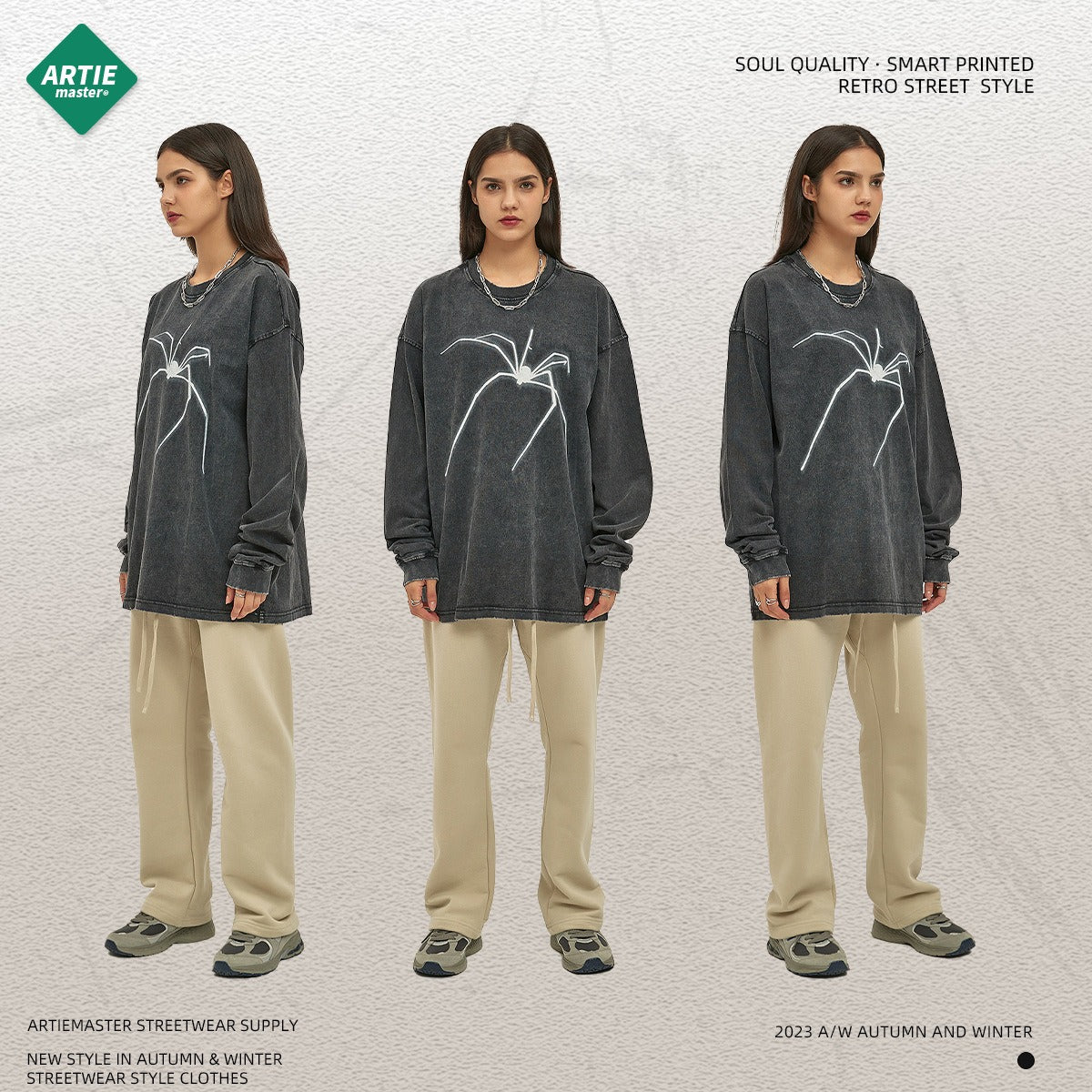 Washed & Worn Playful Long Sleeved T-Shirt for Men