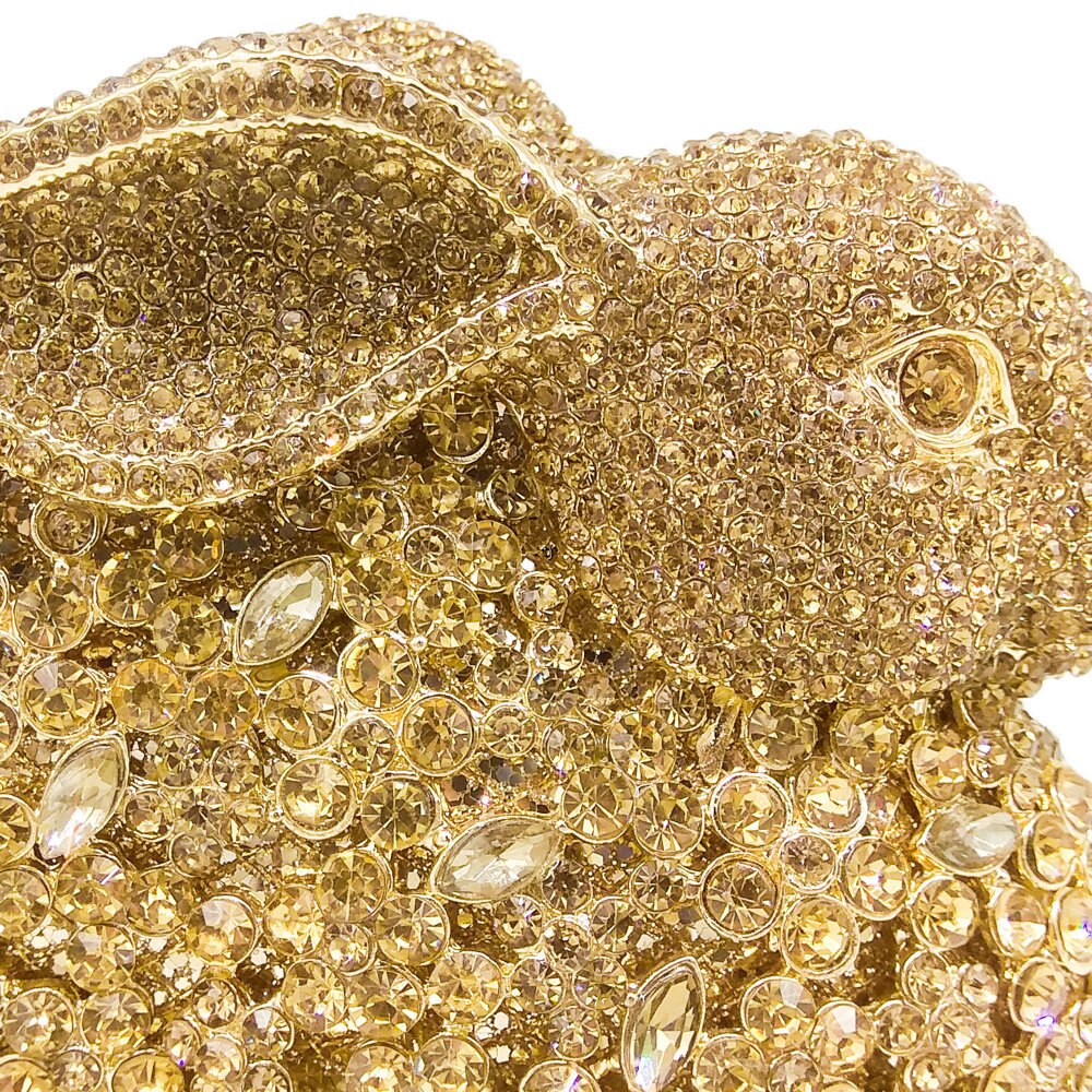 Luxury Rabbit Bunny Crystal Minaudiere Clutch