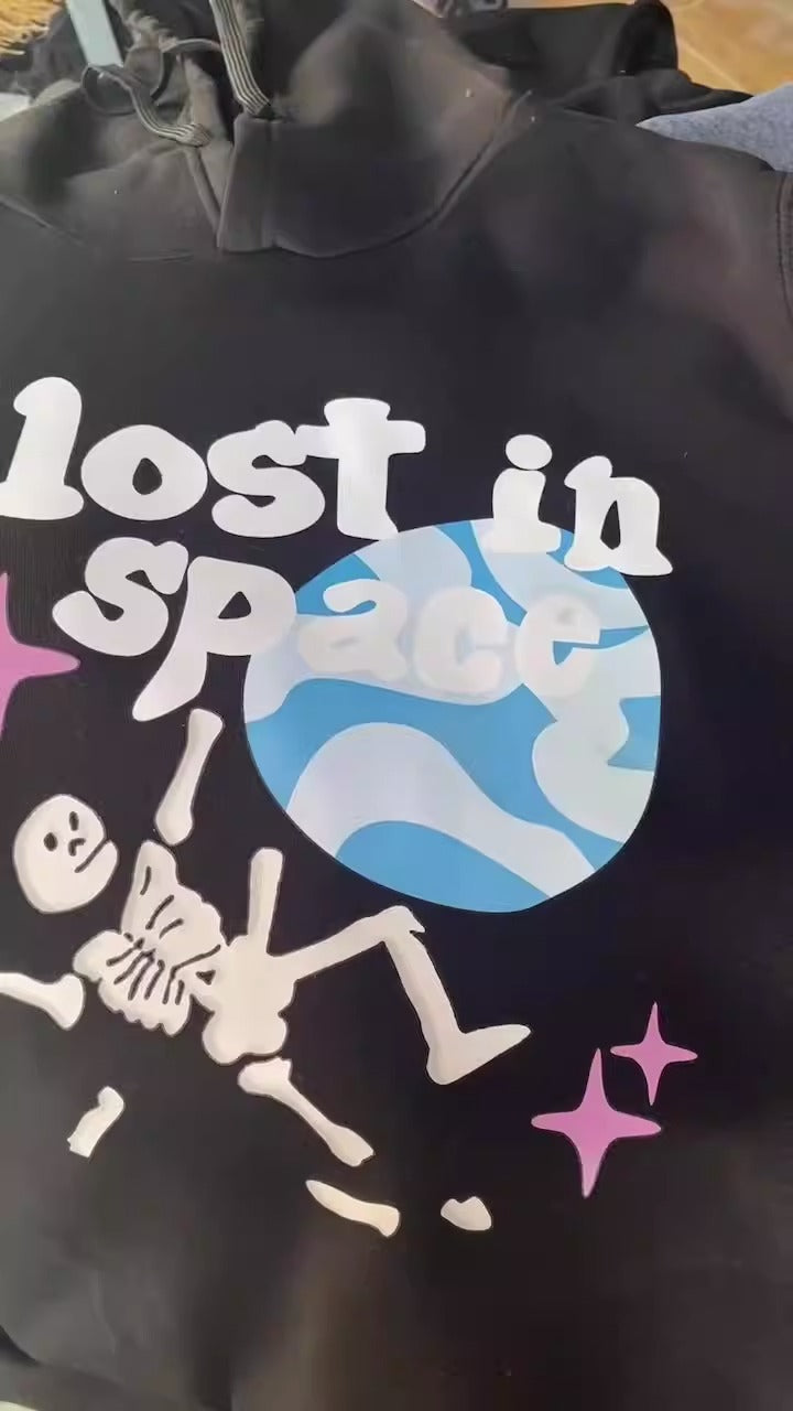 Harajuku Retro Graffiti Letter Print Hoodie