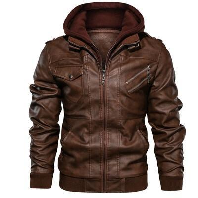 Men's Slim Fit Black PU Leather Jacket - Harajuku Style