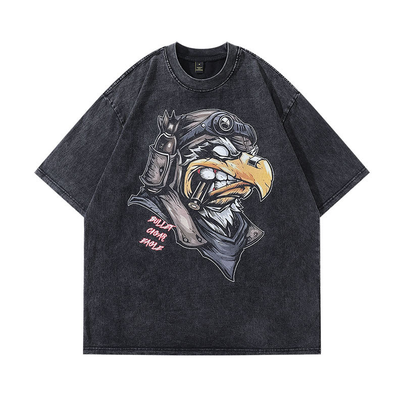 Men's Retro Rock Print T-Shirt - American Punk Style