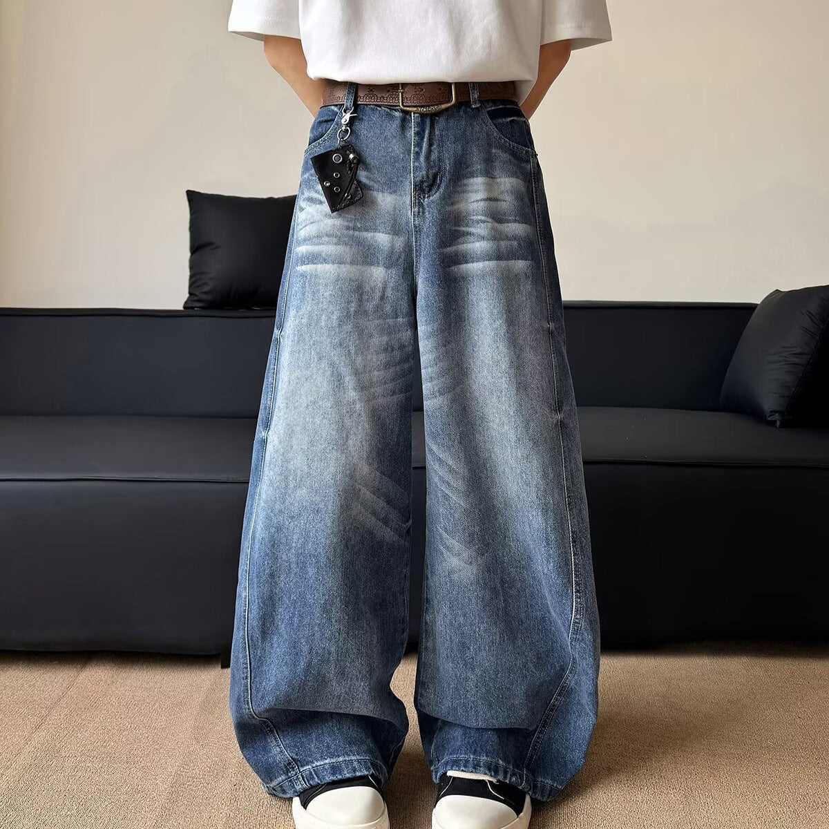 Bent Knife Cowboy Men's Wide Legs Casual Pants