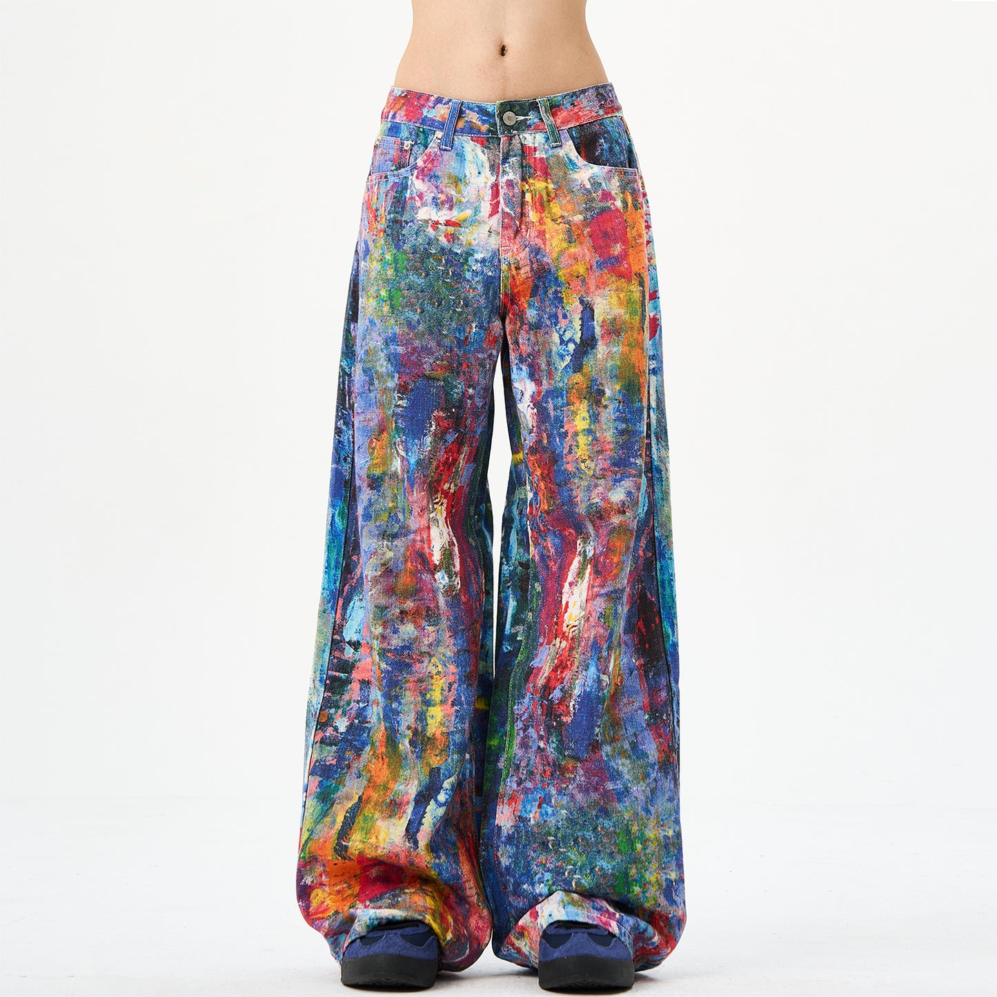 Color Printed Splash Ink Jeans