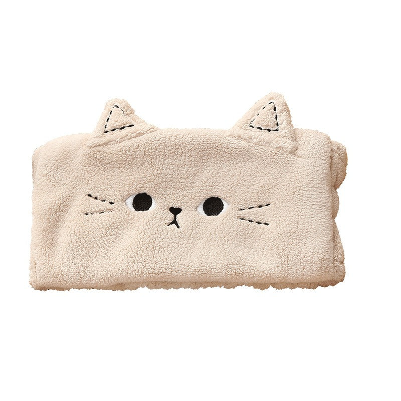 Cute Coral Velvet Bean Cat Ears Hair Ties Headband