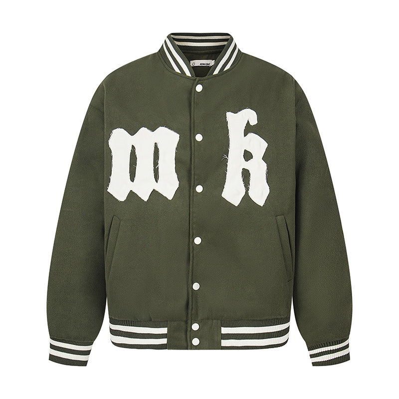 Embroidery Baseball Jacket Loose Thickened Cotton Coat
