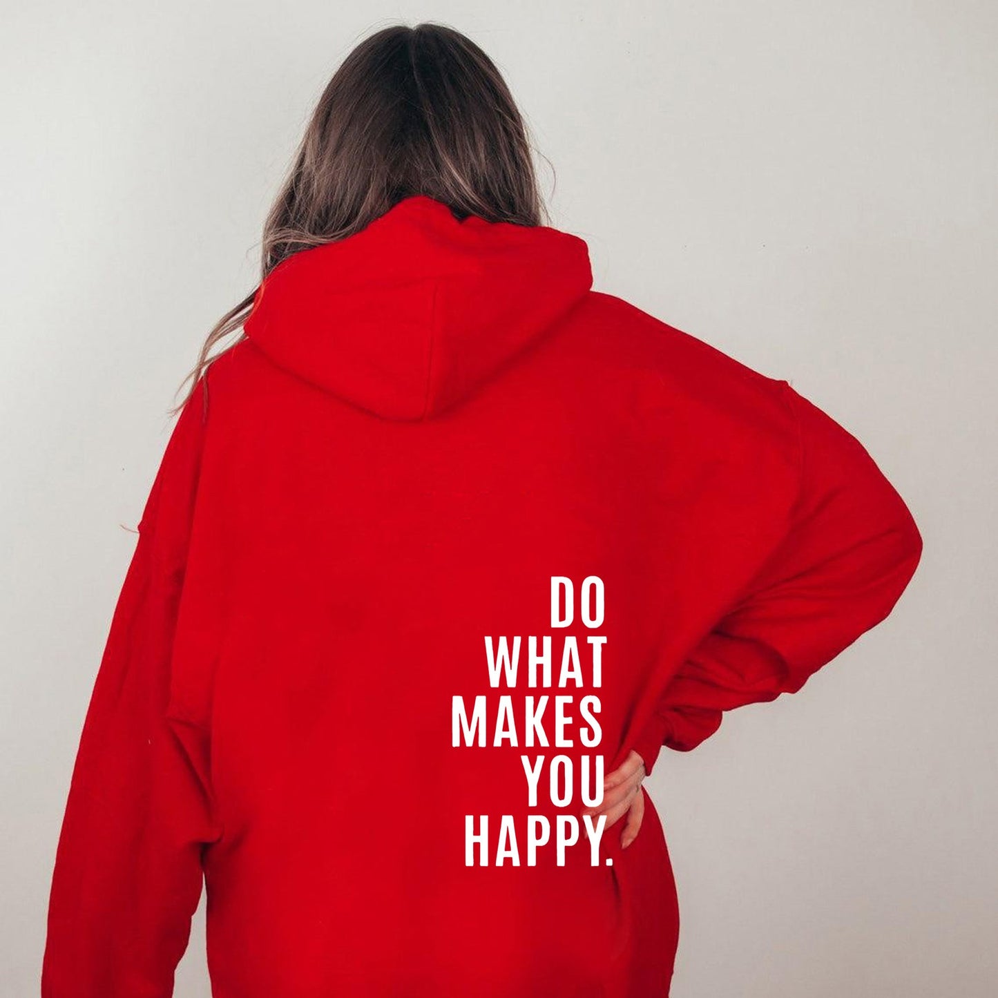 Do What Makes You Happy Dropped Shoulder Hoodie