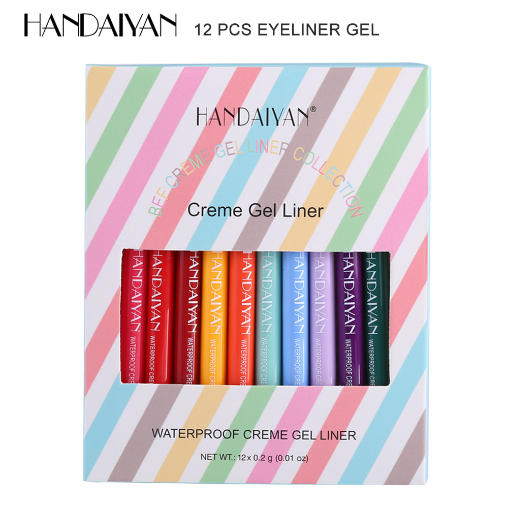 12 Matte Colored Quick Dry Gel Eyeliner Pens