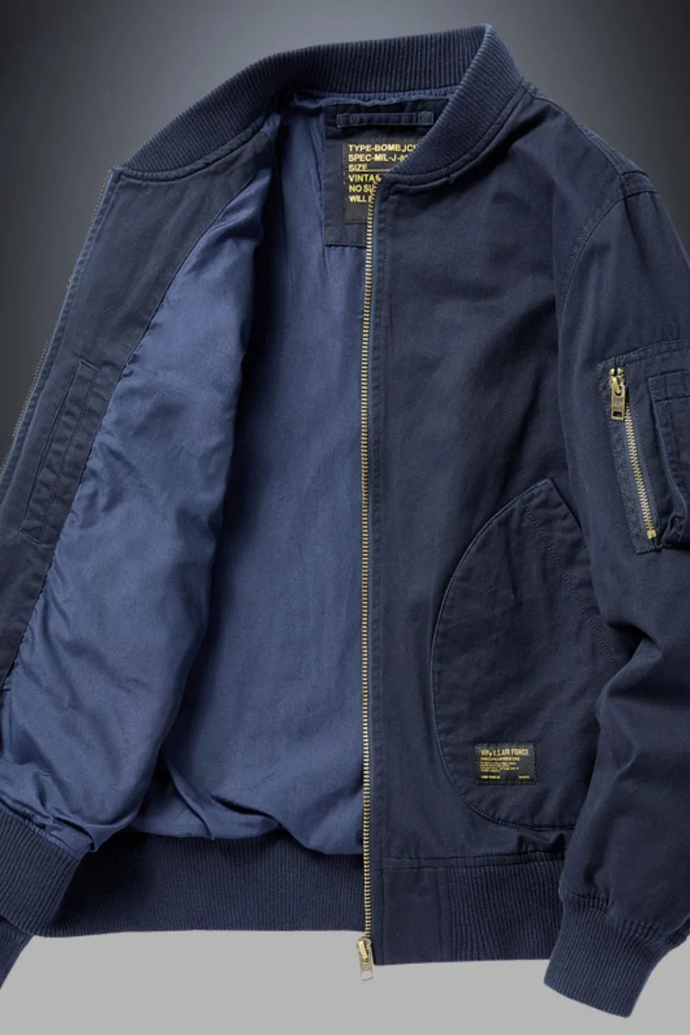 Men's Plus Size Harajuku Style Zip Up Bomber Jacket
