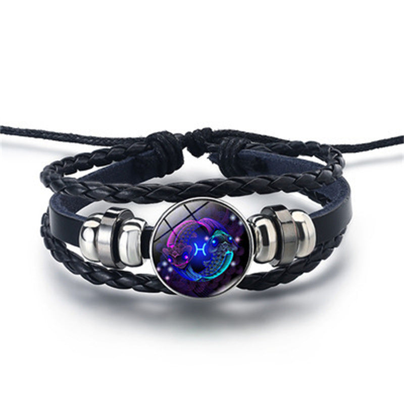 Glow in the Dark 12 Constellations Zodiac Sign Bracelet