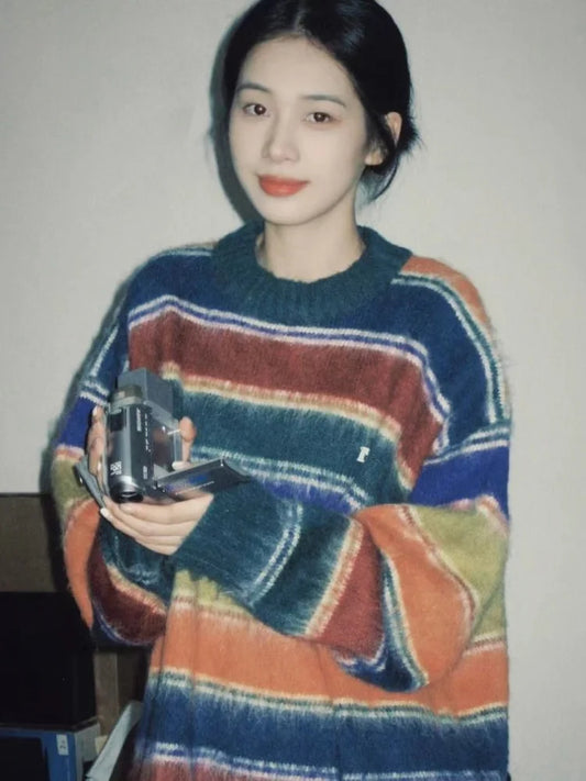 Lazy Style Striped Vintage Jumpers