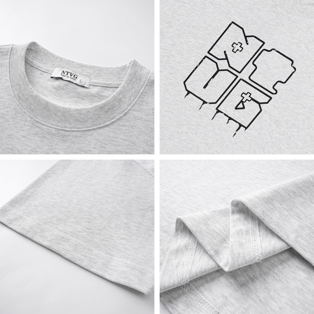 Salt-Washed Letter Print Short Sleeve T-Shirt for Men