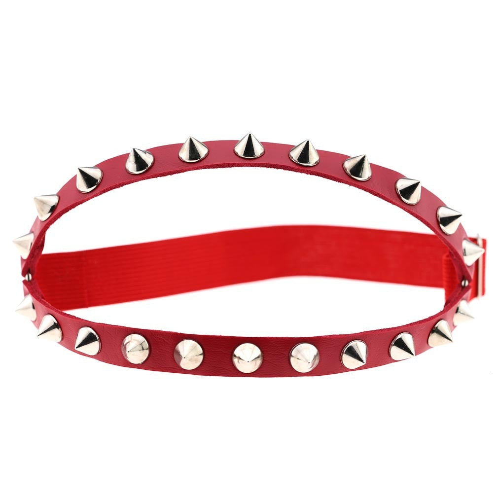 Punk Hip Hop Double Row Rivet Garter with Thigh Ring