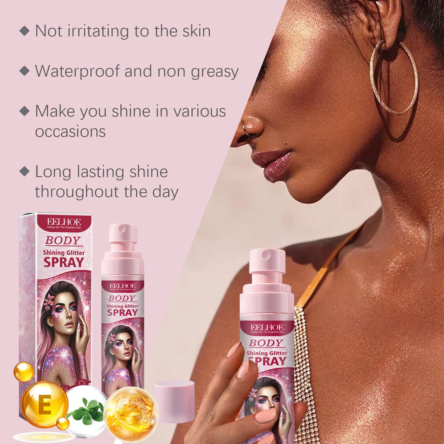 Harajuku Style Glitter Spray for Radiant Skin