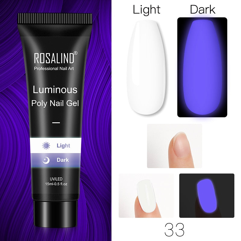 Glitter Poly Nail Gel Extension - 15ml Nail Polish for Manicure