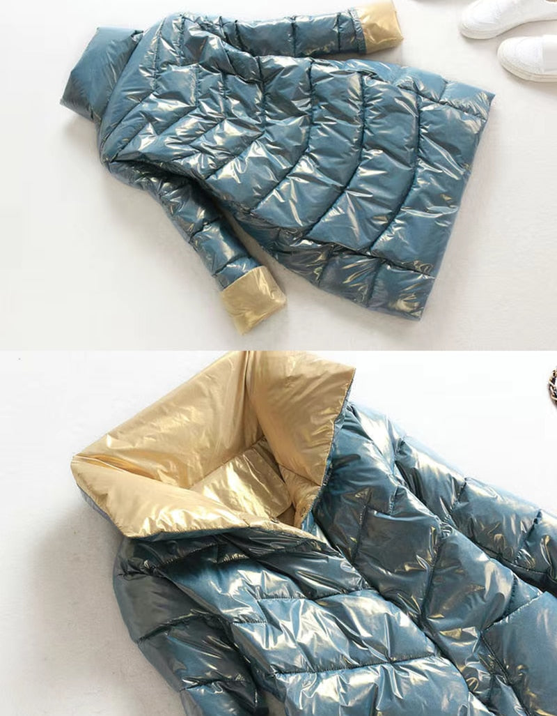 Harajuku Style Women's Windproof Quilted Hooded Parka