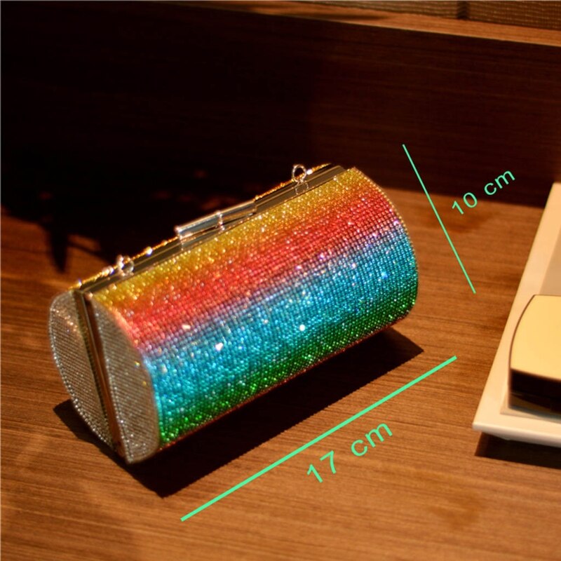Harajuku Rainbow Rhinestone Evening Bag
