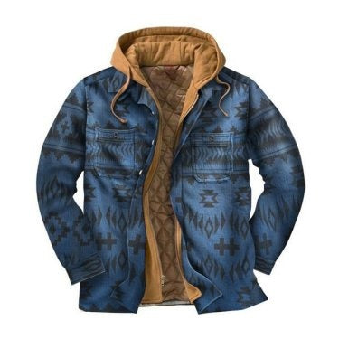 Men's Harajuku Plaid Jacket - Cotton 3D Printed Coat