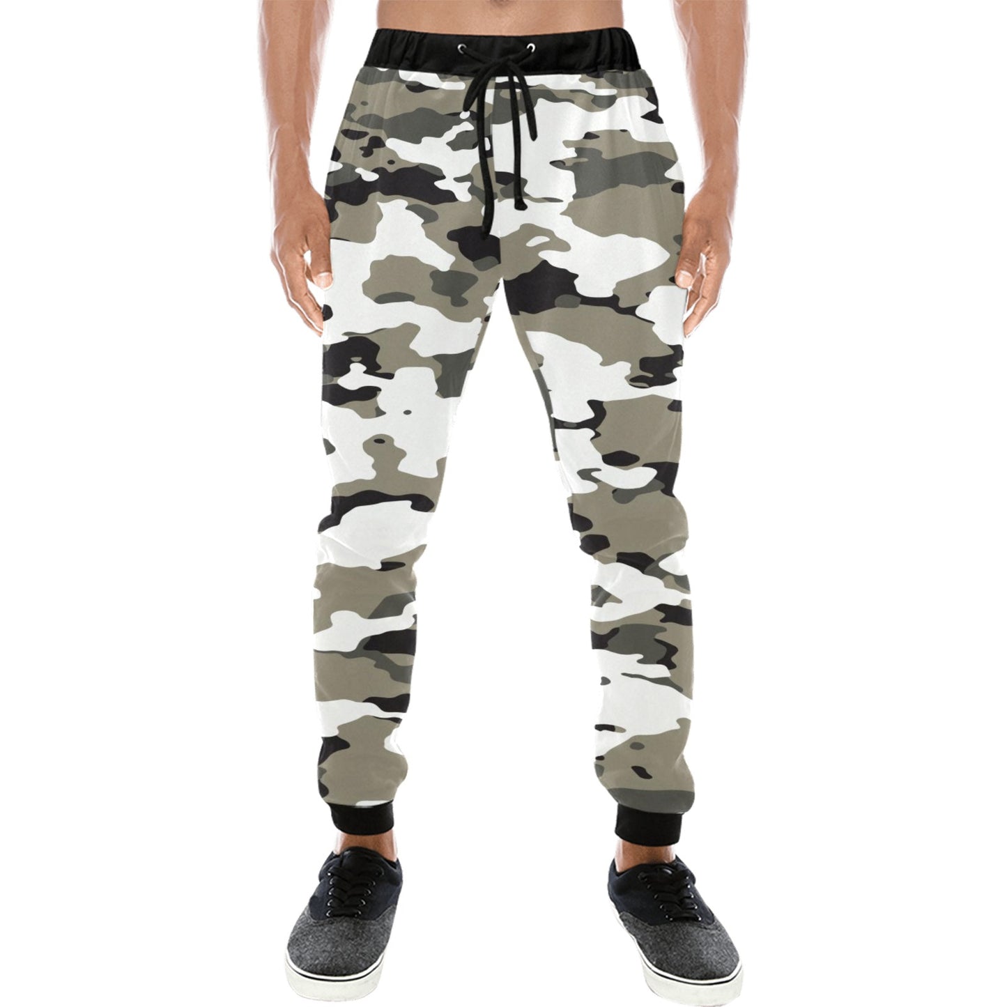 Black and White Camo Casual Baggy Slacks Joggers