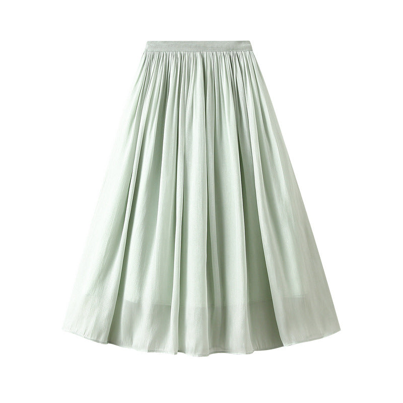 Playful Glazed Pearl Skirt - Two-Color Willow Crepe