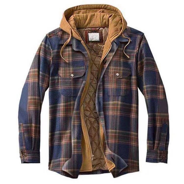 Men's Harajuku Plaid Jacket - Cotton 3D Printed Coat