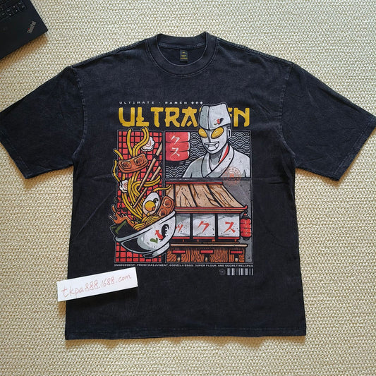 Harajuku Cartoon Print Vintage T-Shirt for Men