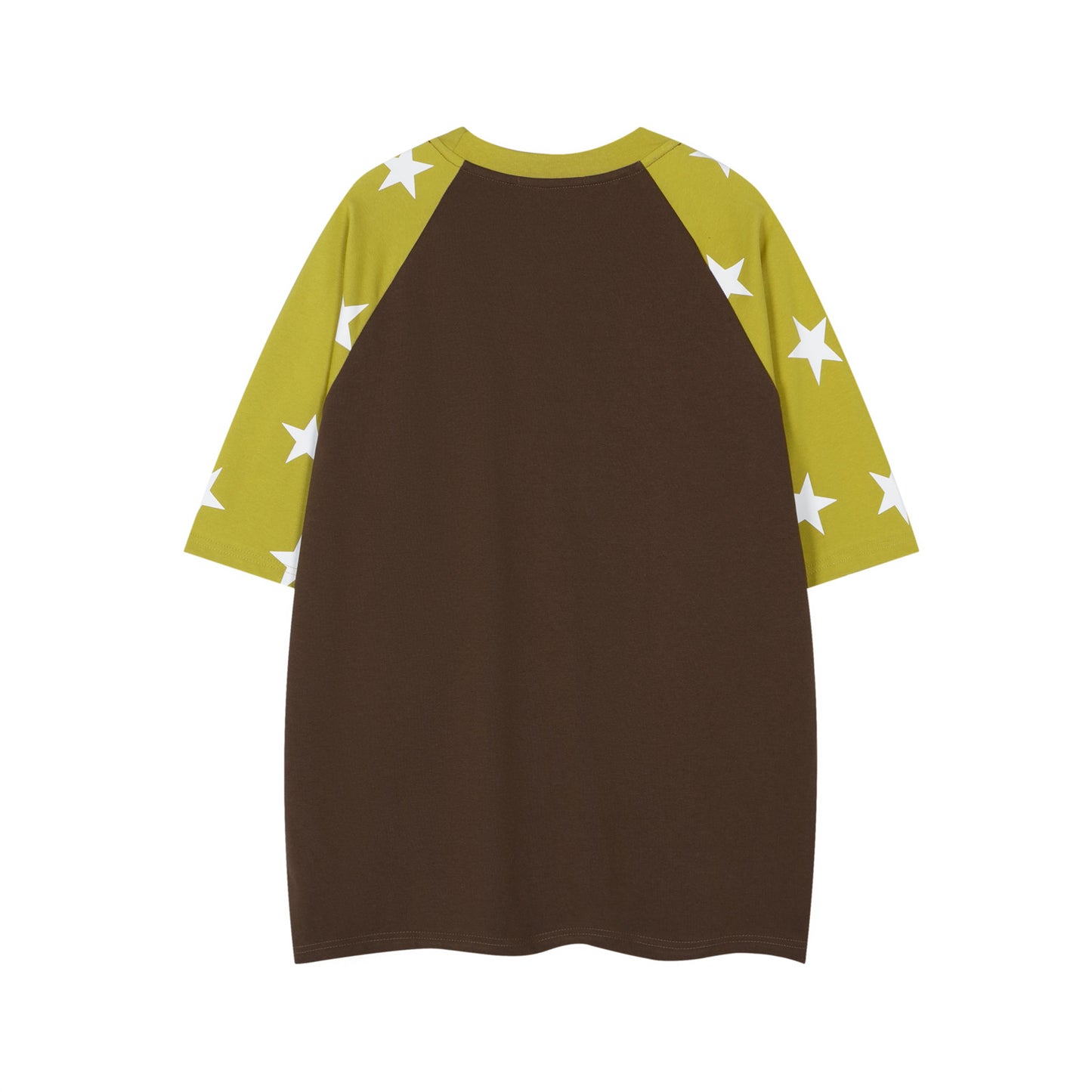Retro Color-Block Dog Letter Print Raglan T-Shirt