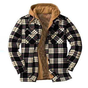 Men's Harajuku Plaid Jacket - Cotton 3D Printed Coat