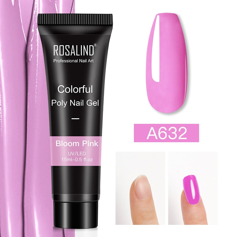 Glitter Poly Nail Gel Extension - 15ml Nail Polish for Manicure