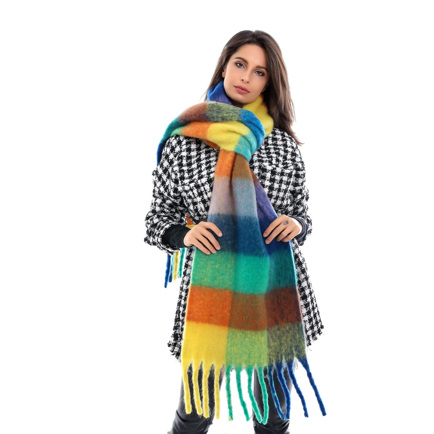 Colorful Tassel Scarf for Women - Harajuku Style