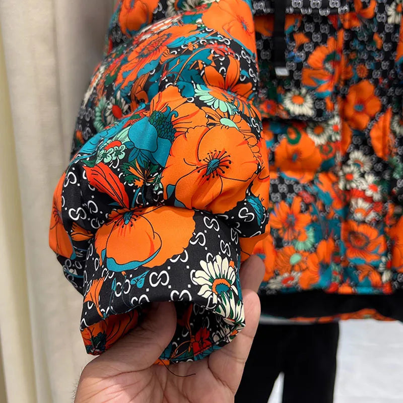 Harajuku Style Printed Down Jacket for Women