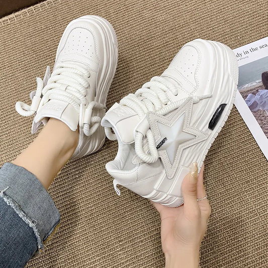 Playful Star Design Platform Sneakers for Women
