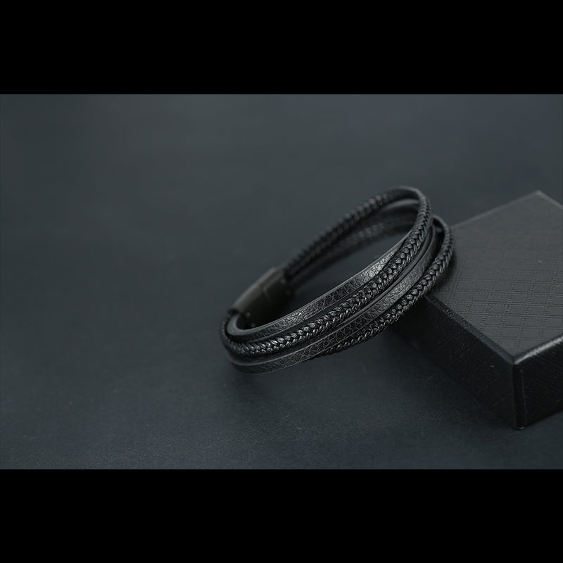 Vintage Multilayer Braided Leather Bracelet for Men