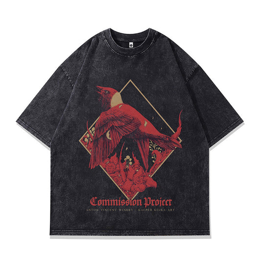 Harajuku Style Cartoon Print Short Sleeve Tee for Men