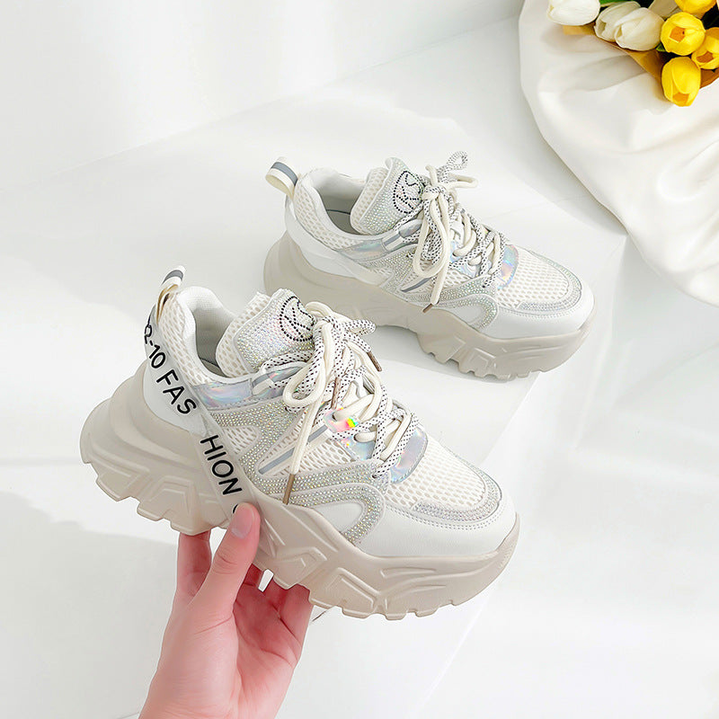 Harajuku Style Women's Platform Shoes - Height Increasing Casual Sneakers