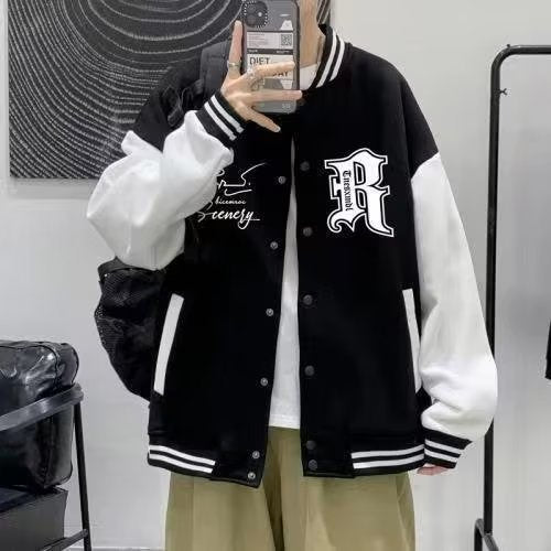 Trendy Harajuku Style Baseball Jacket for Men