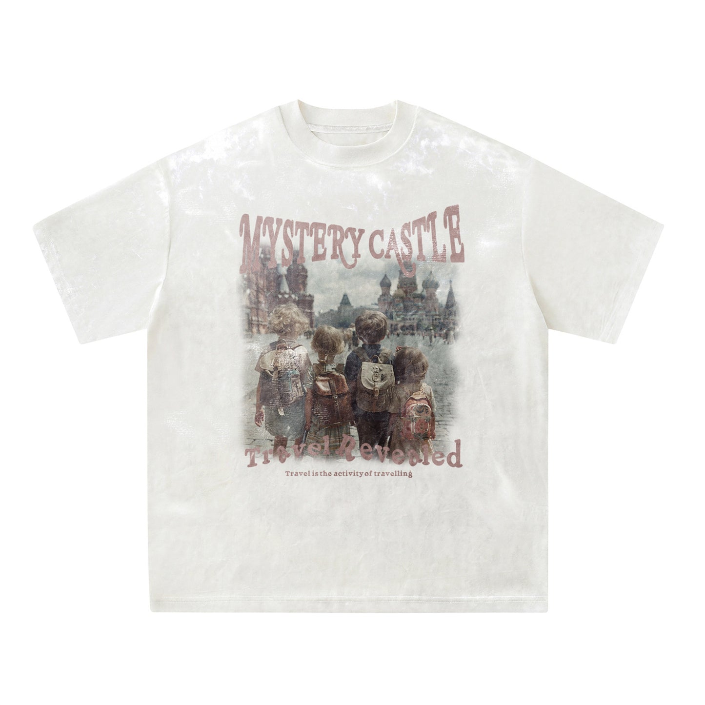 Hip-Hop Design Printed Suede T-Shirt - Harajuku Style