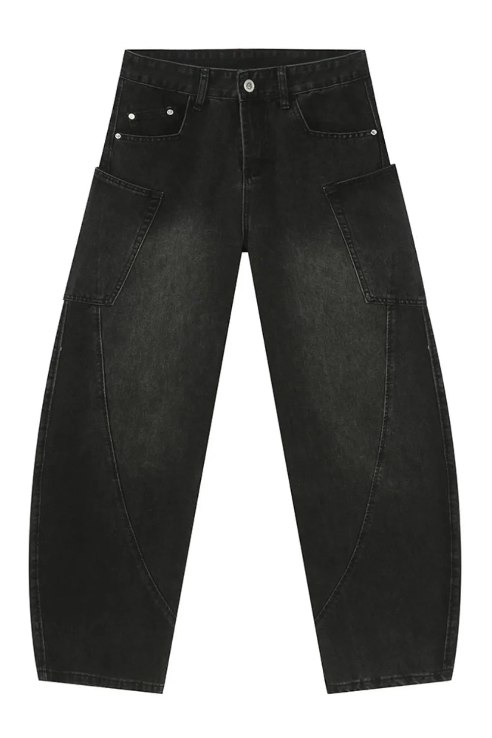Harajuku Style Mid Rise Waist Jeans with Pockets