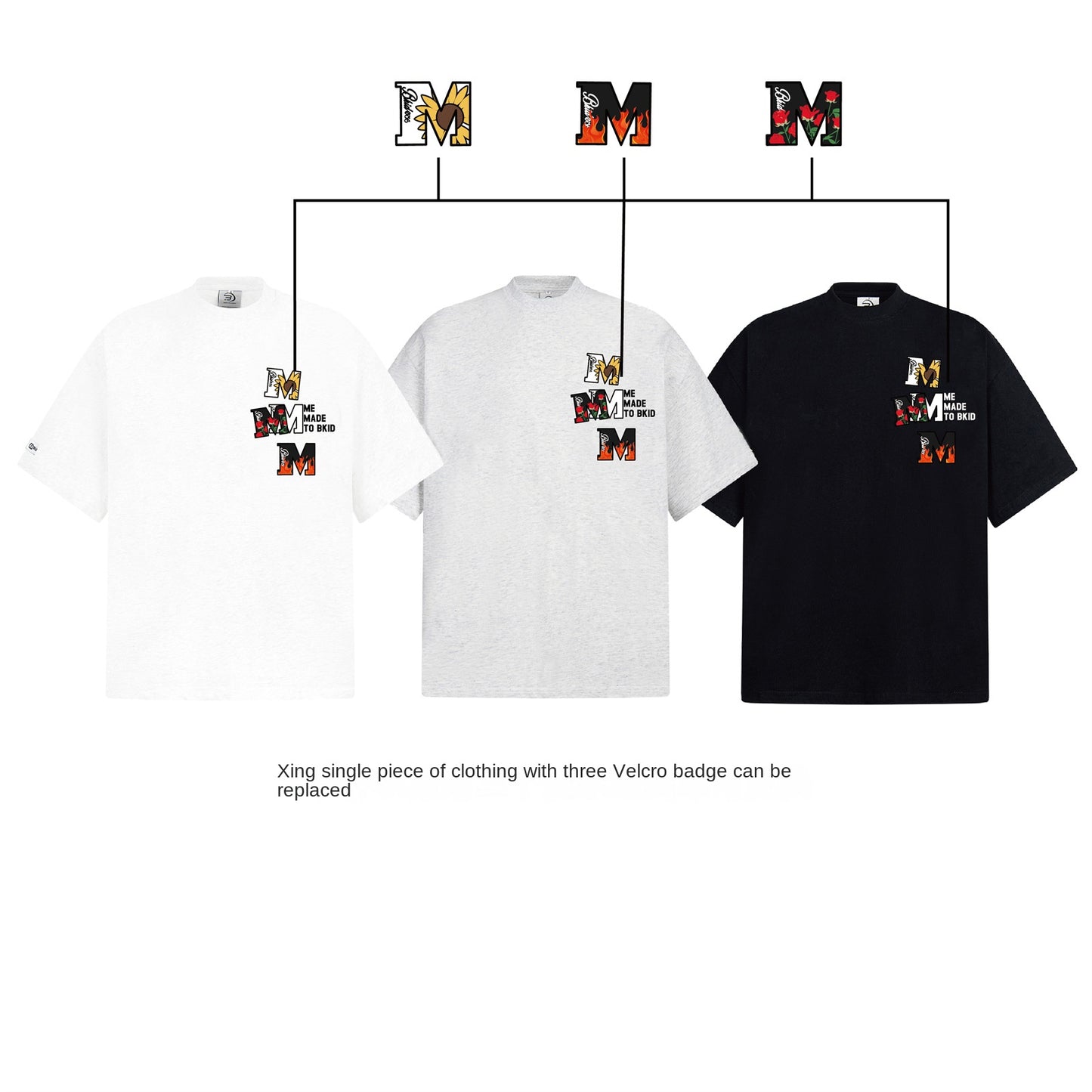 Large M Design Short Sleeve T-Shirt for Men