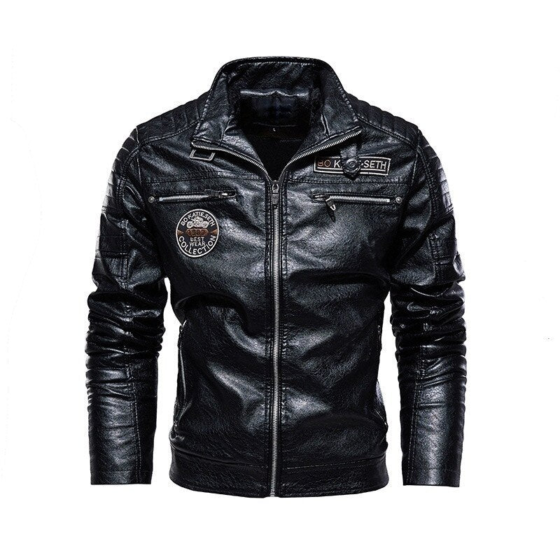 Harajuku Style Men’s Leather Motorcycle Jacket