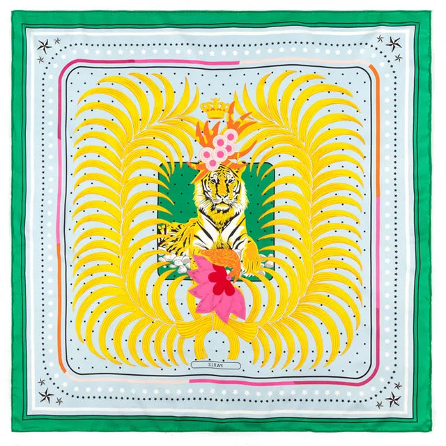 Playful Giraffe Twill Silk Scarf - 90CM Square