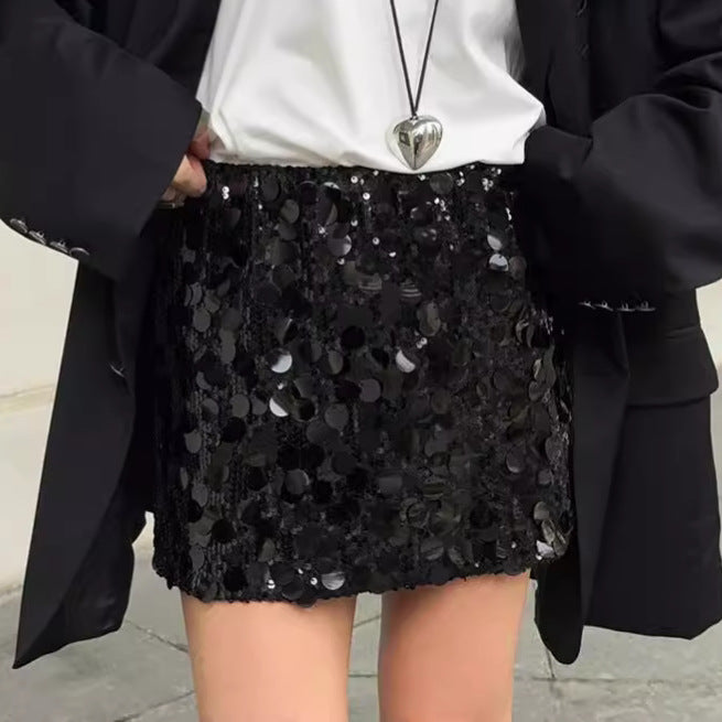 Harajuku High Waisted Sequined Short Skirt
