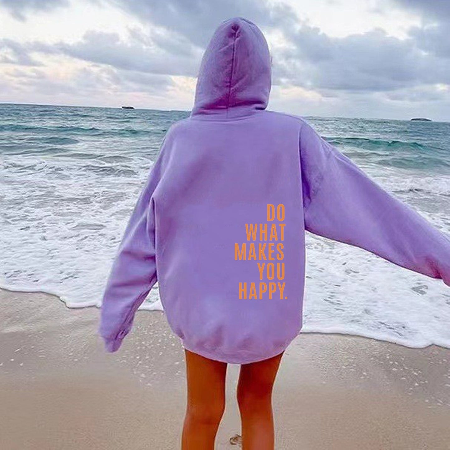 Do What Makes You Happy Dropped Shoulder Hoodie
