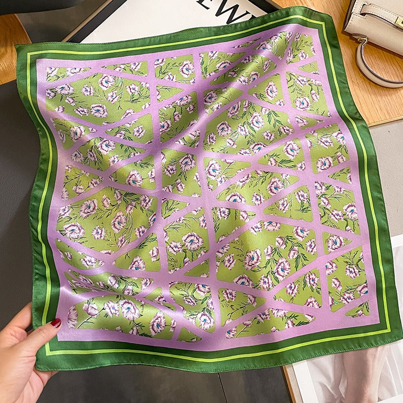 Playful Mulberry Silk Square Scarf for Women